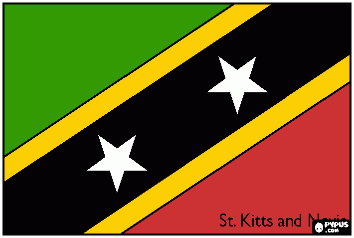 bandera Saint Kitts y Nevis para colorear