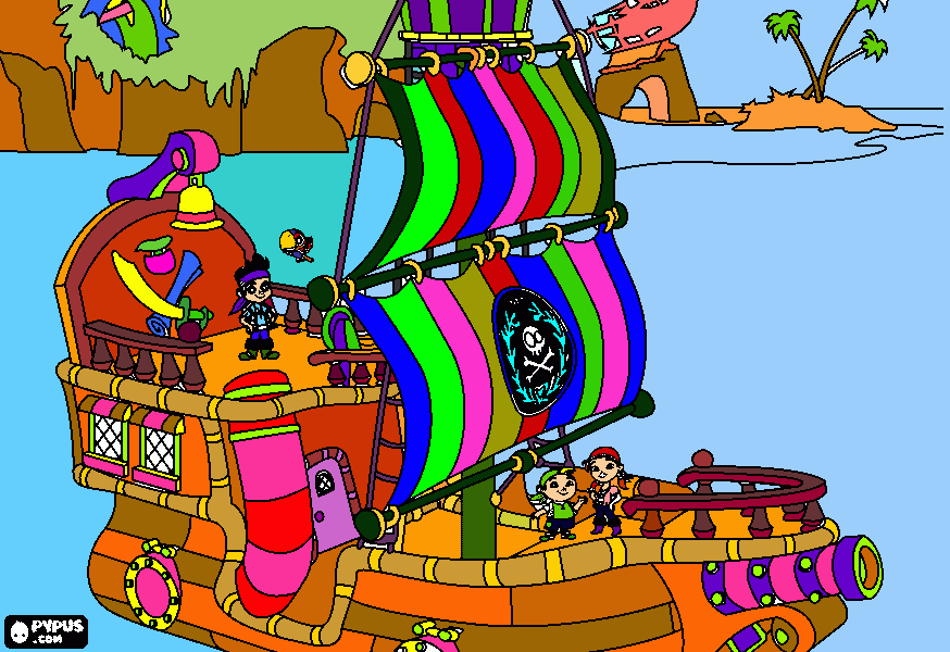 barco para colorear