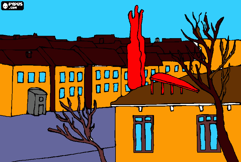 barrio de ciudad para colorear