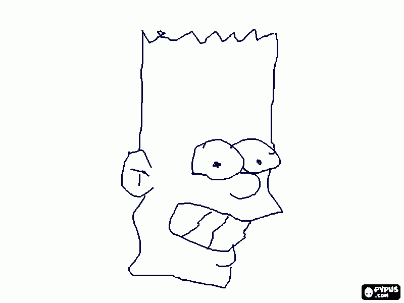 bart el simpson desquiciado para colorear