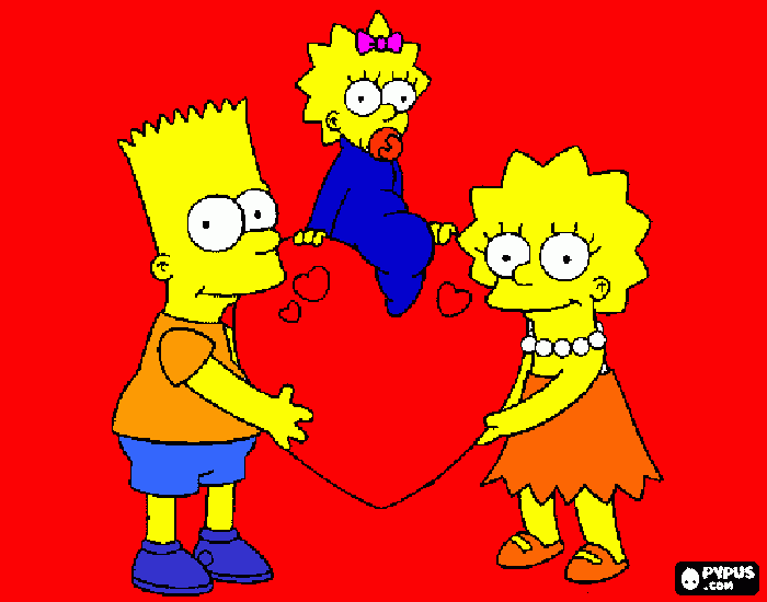 bart, lisa para colorear