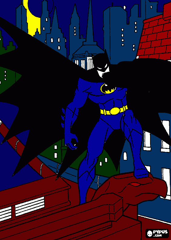 batman vigilando para colorear