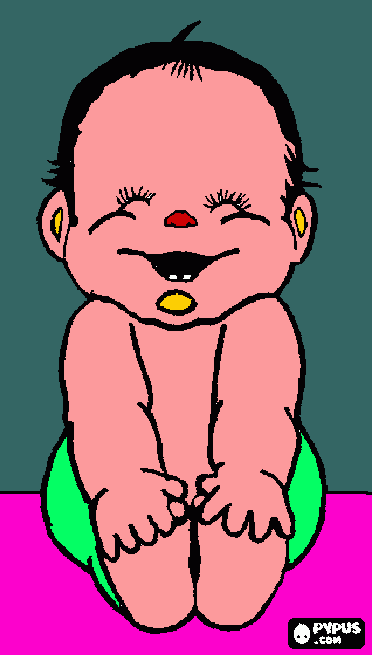 bebe sentado  para colorear