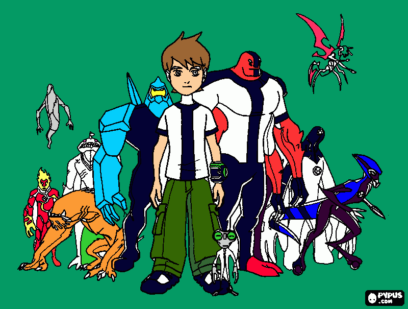 ben 10 y sus alienigenas para colorear