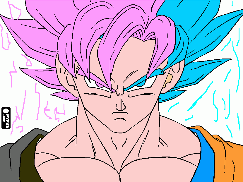 BlackGokuSSJR and GokuSSJGSSJ para colorear