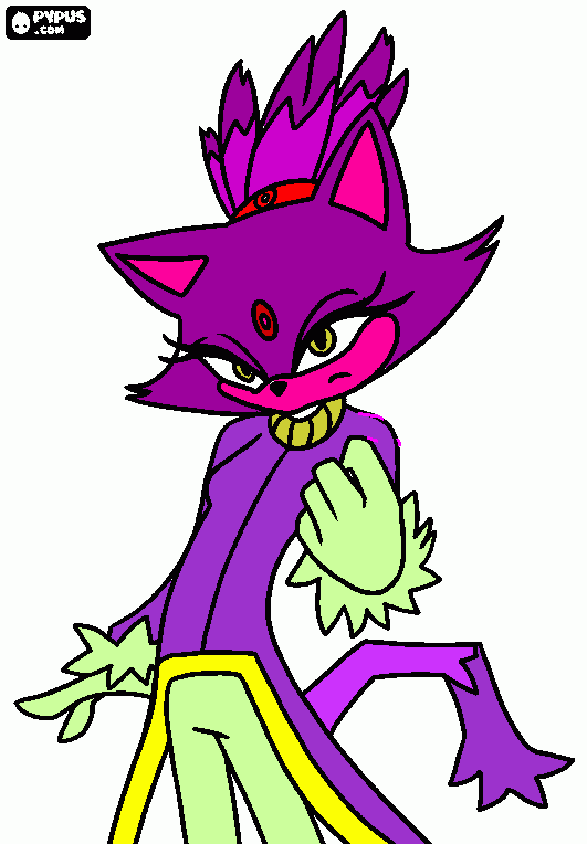 blaze   the    cat para colorear