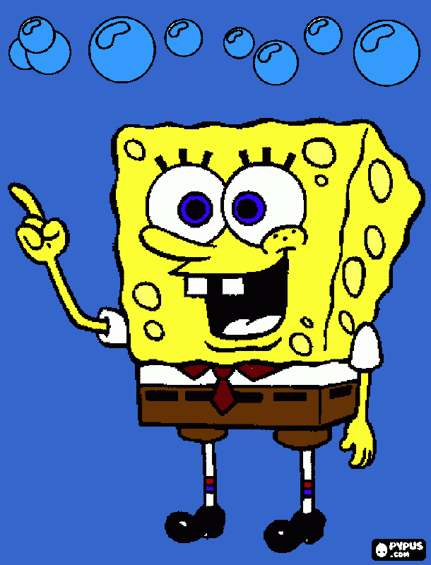 Bob esponja revienta burbujas para colorear