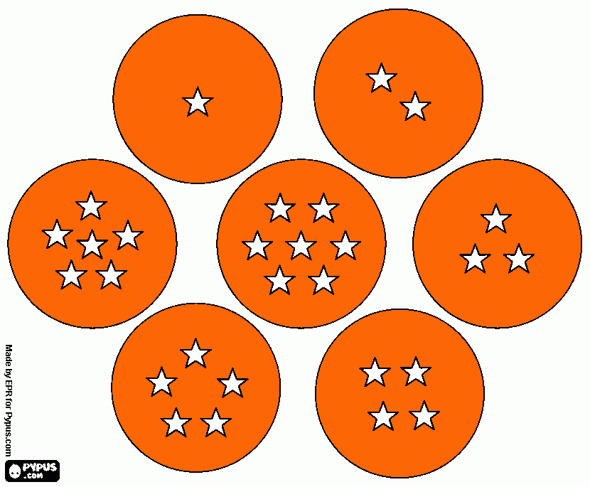 bolas del dragon xd para colorear