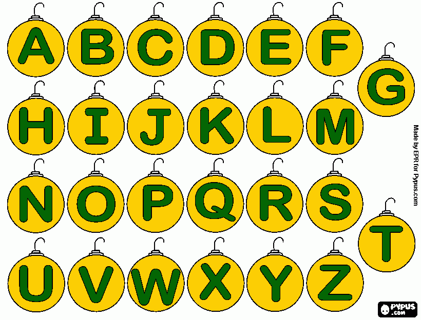 bolas navidad con letras para colorear