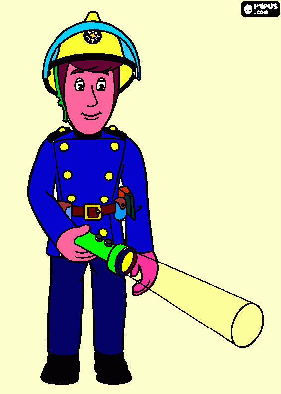 Bombero Elvis para colorear