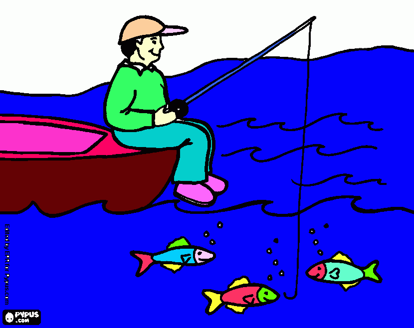 bonito pescador para colorear