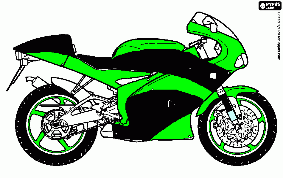 bosquejo de moto para colorear