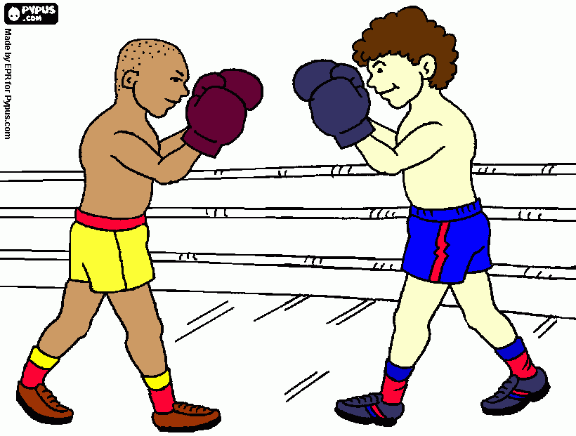 Boxeadores para colorear