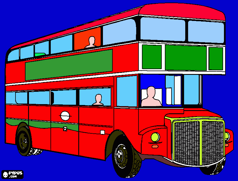 Bus de 2 pisos para colorear