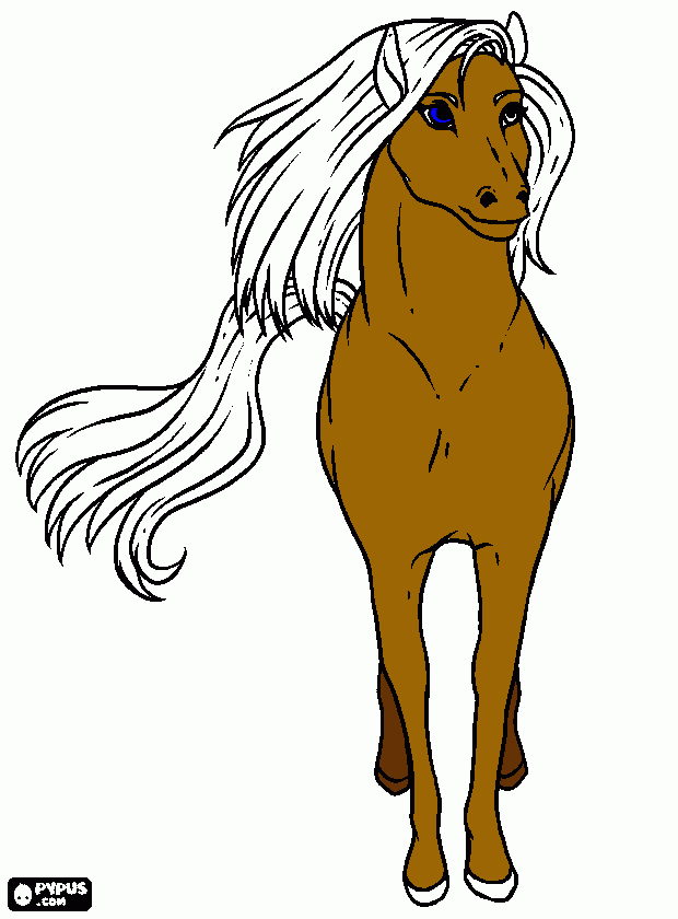 caballo cabello para colorear