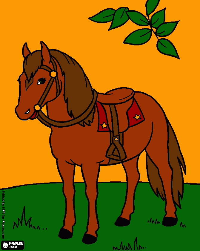 caballo encillado para colorear