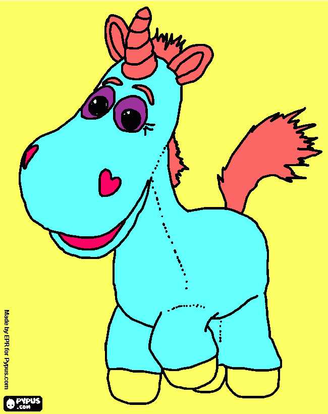 Caballo para Yoli y Goyo de parte de Toni para colorear