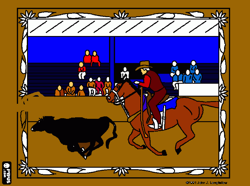 caballo y toro para colorear