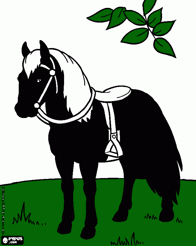 caballo,negro,lindo para colorear