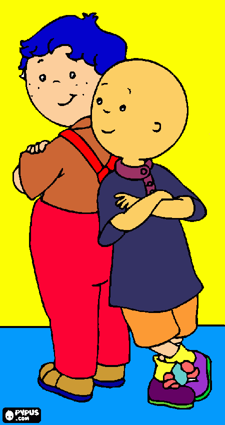 caillou pintado por diego para colorear