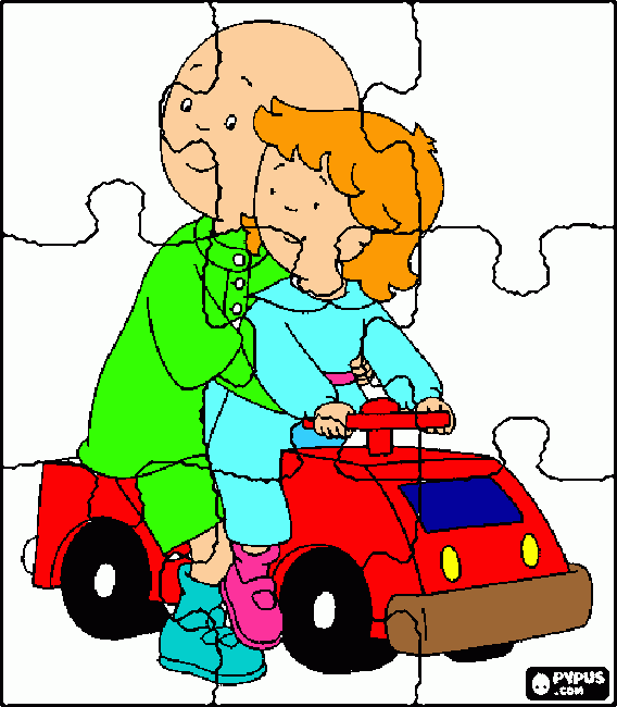  caillou y rosi para colorear