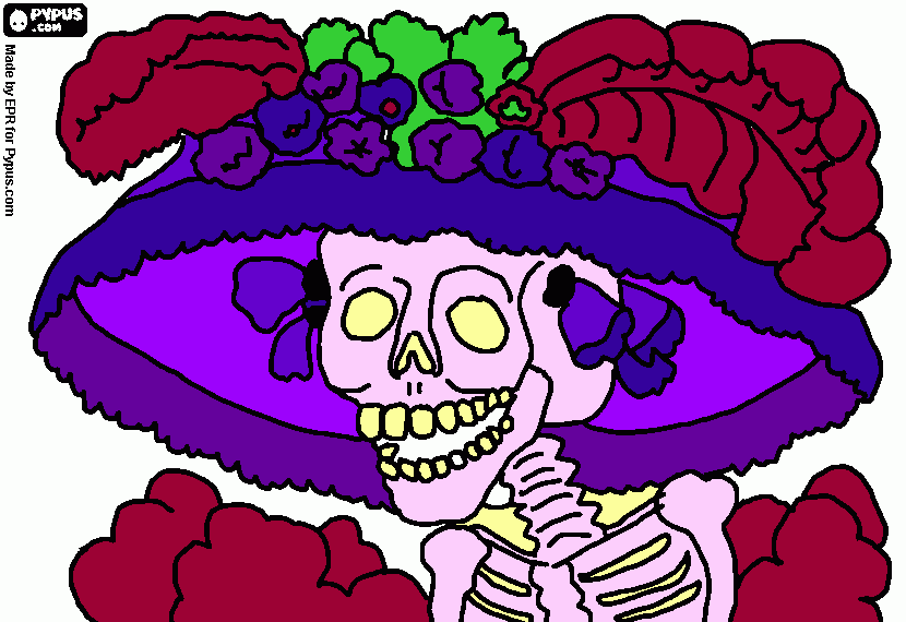 calavera catrina para colorear