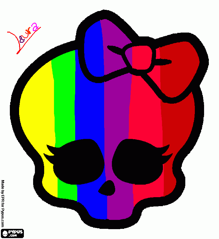 calavera super chula para colorear