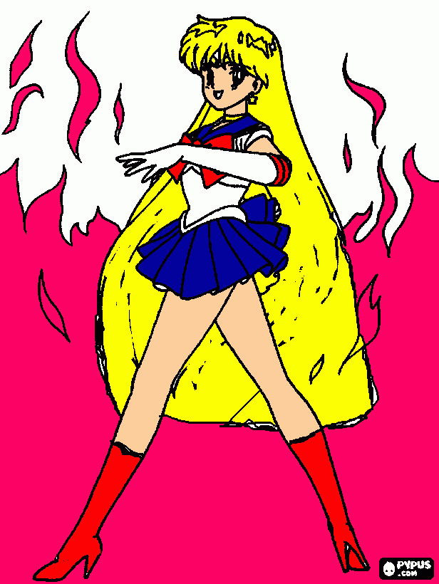 cambio de cuerpos sailor moon para colorear