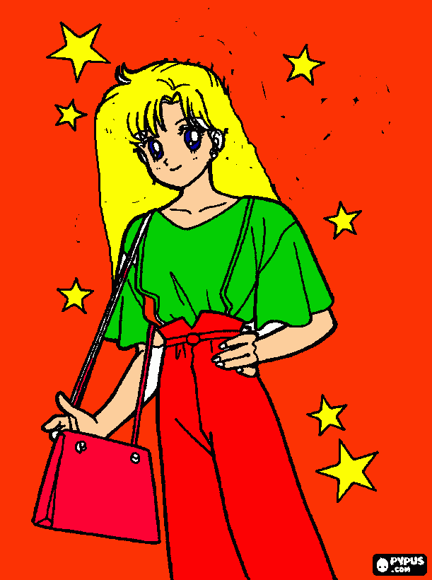 cambio de cuerpos sailor venus para colorear