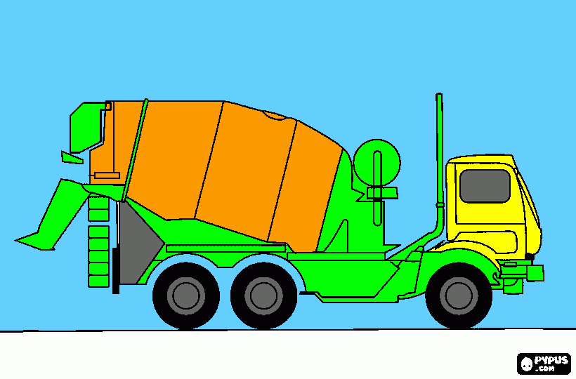 camion de cemento para colorear