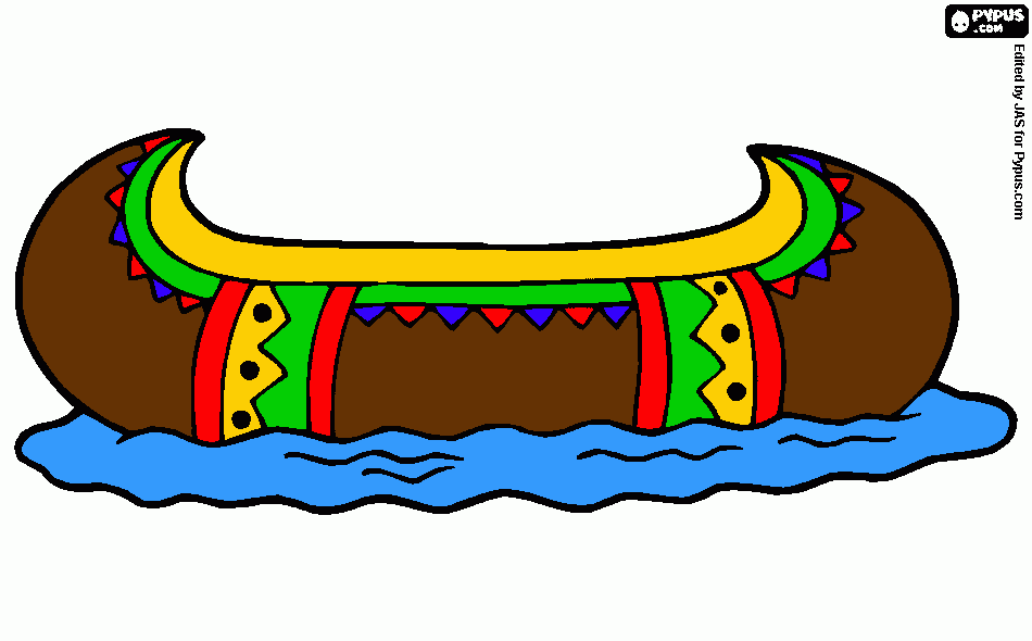 Canoa India para colorear