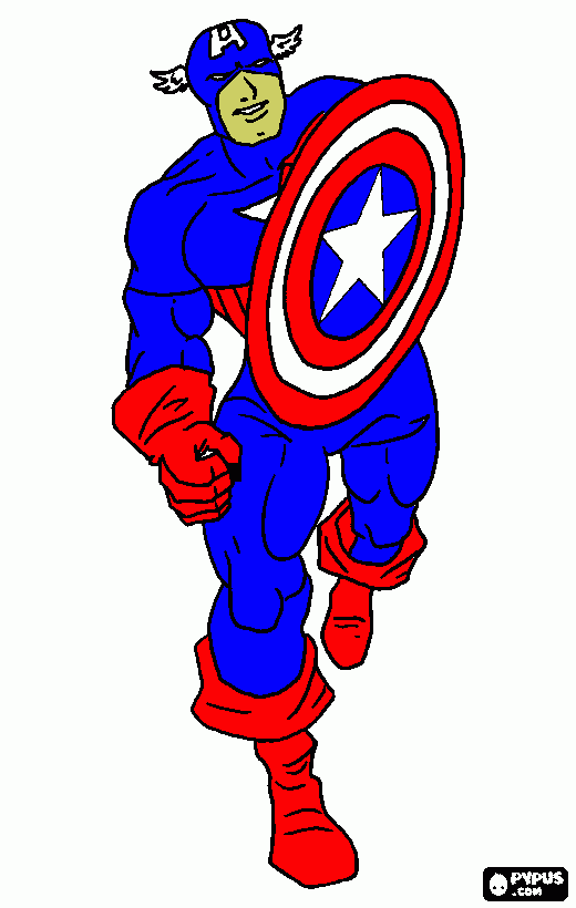 capitan amercica para colorear