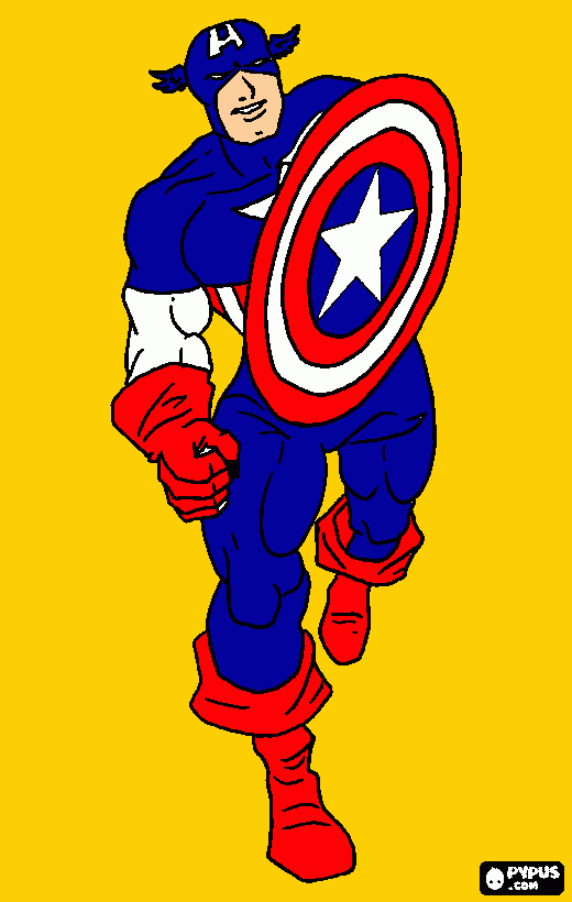 capitan america para colorear