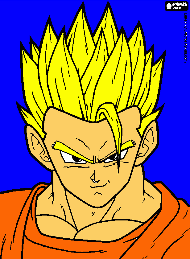 cara de gohan para colorear