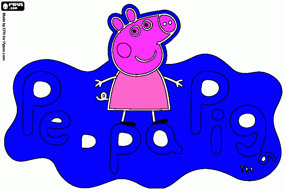 cartel peppa pig para colorear