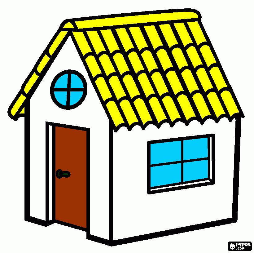 casa  amarilla para colorear