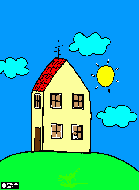 casa de peppa pig de Inés para colorear