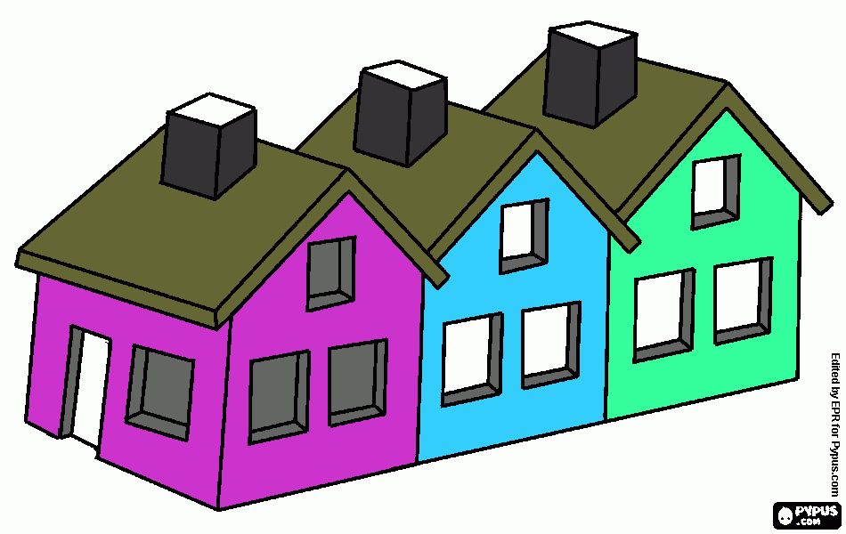 casas de coradas para colorear