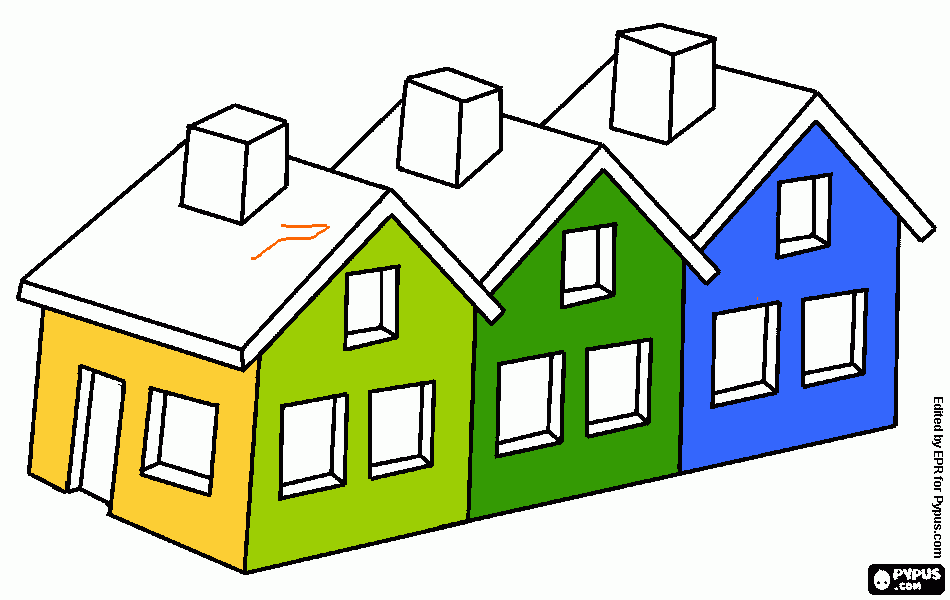 Casas Techo para colorear