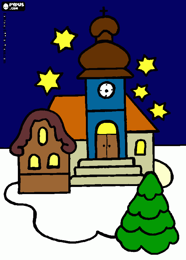 casita nevada para colorear