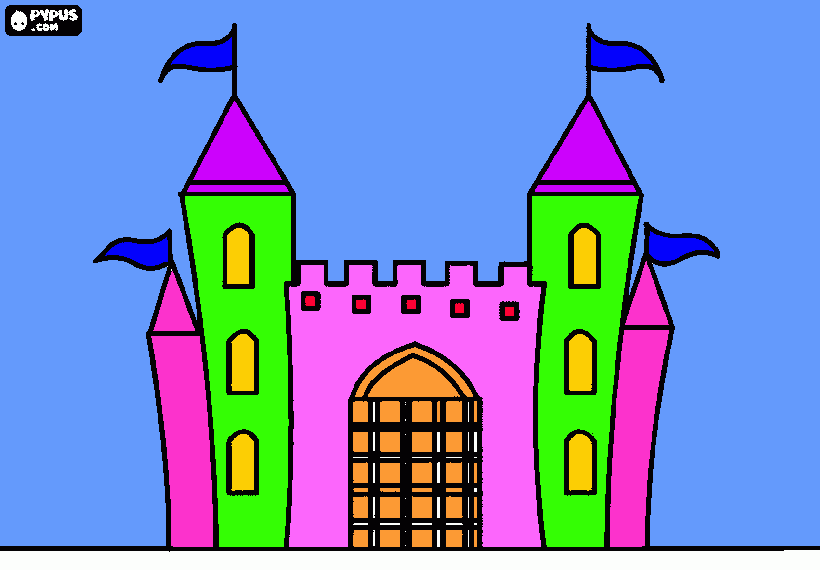 castillo de princesas para colorear