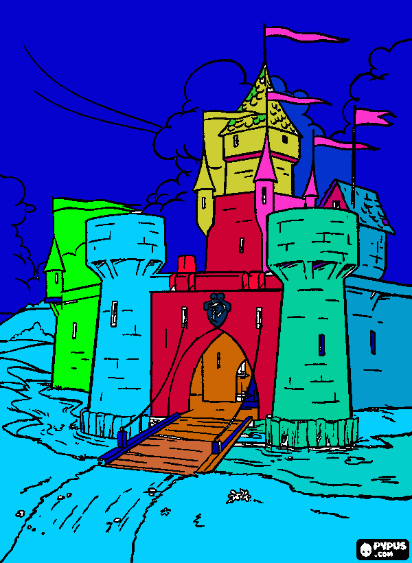 castillo de reyes para colorear