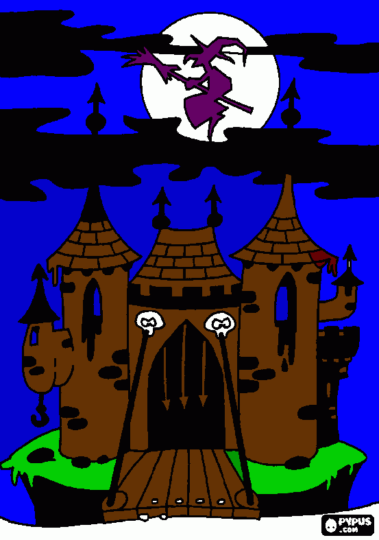 castillo encantado para colorear