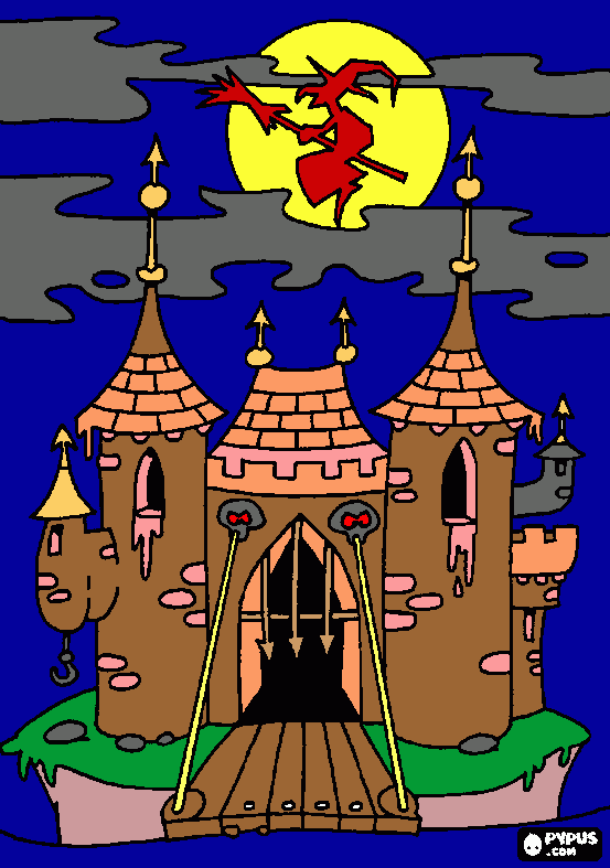 Castillo Halloween para colorear