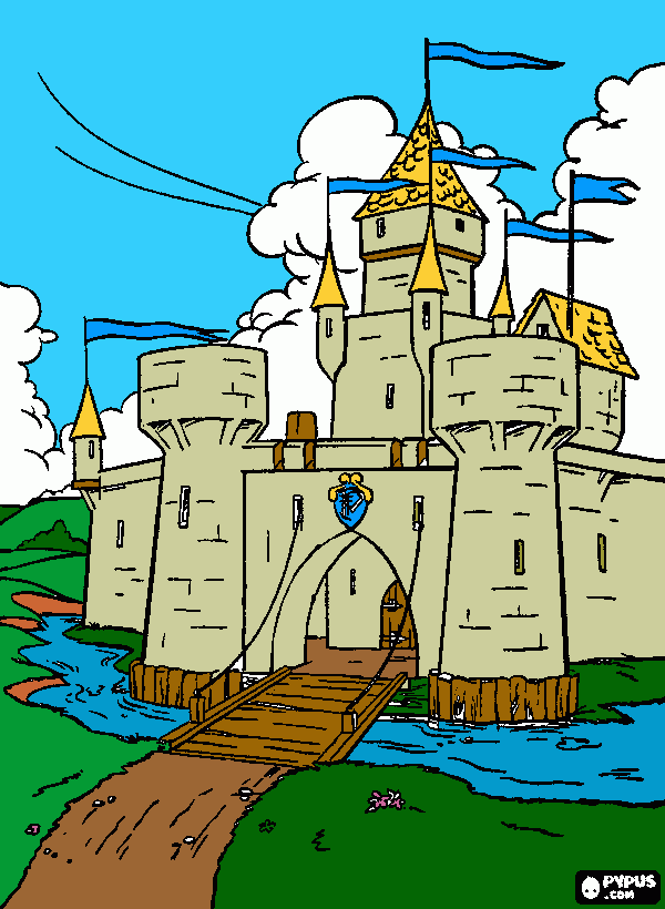 castillo pintado para colorear