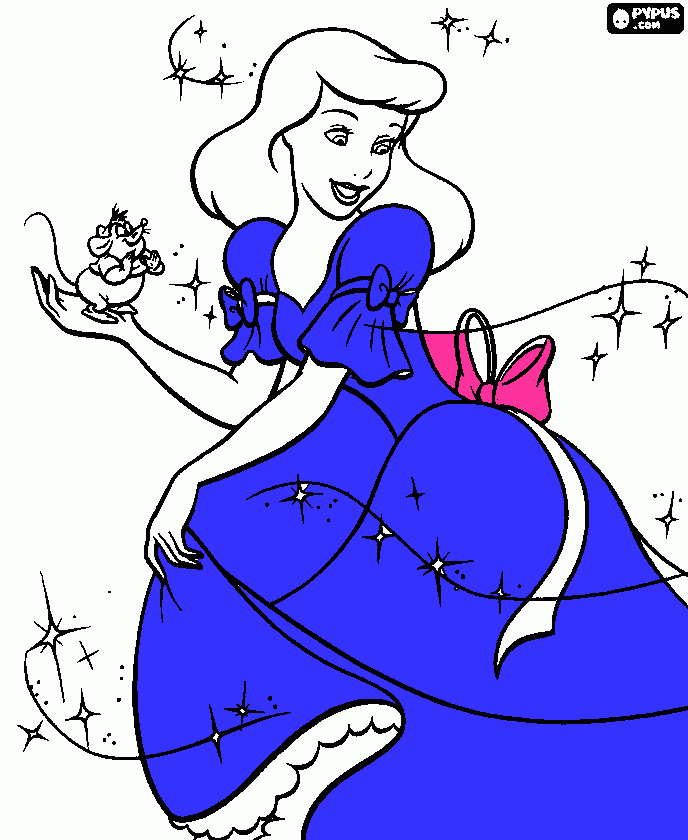 Cenicienta azul para colorear