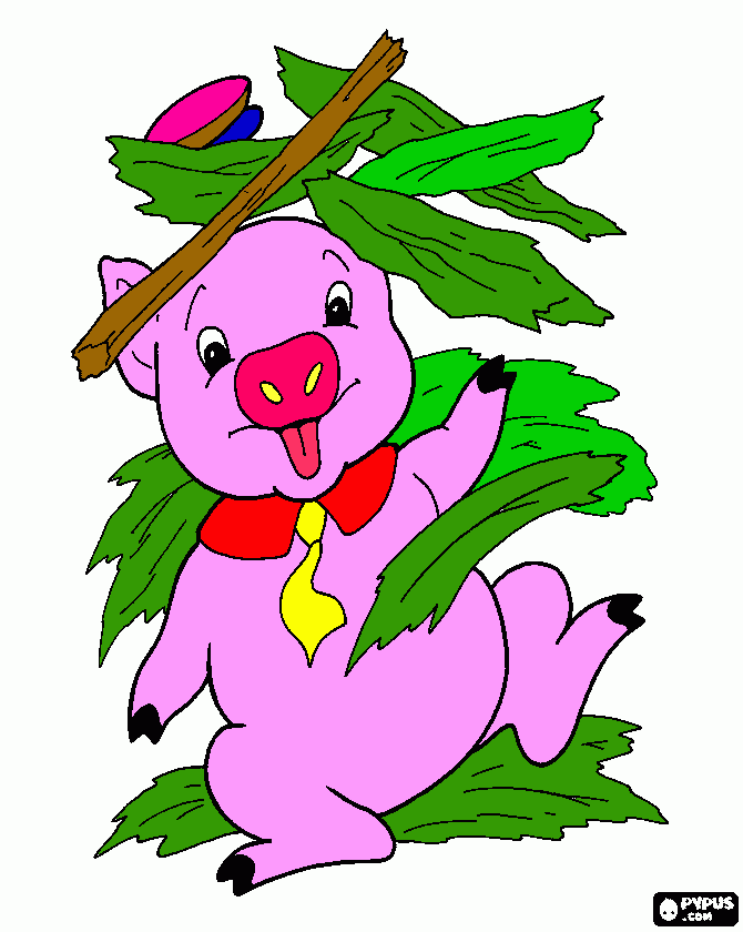 cerdito jugurton para colorear