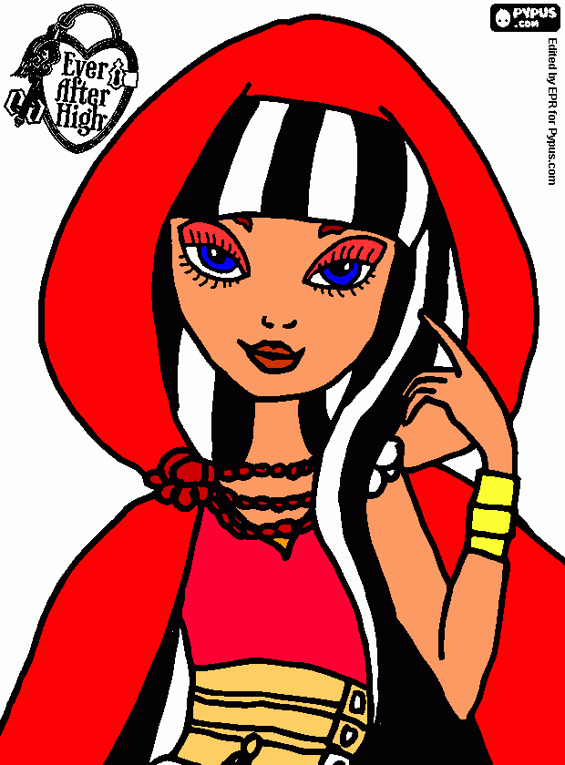 cerise hood la joven rebelde con la capucha para colorear