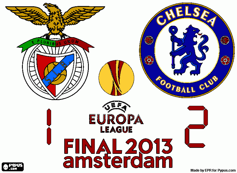 Chelsea vs Benfica para colorear