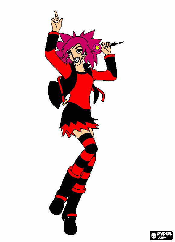 chica rokera para colorear